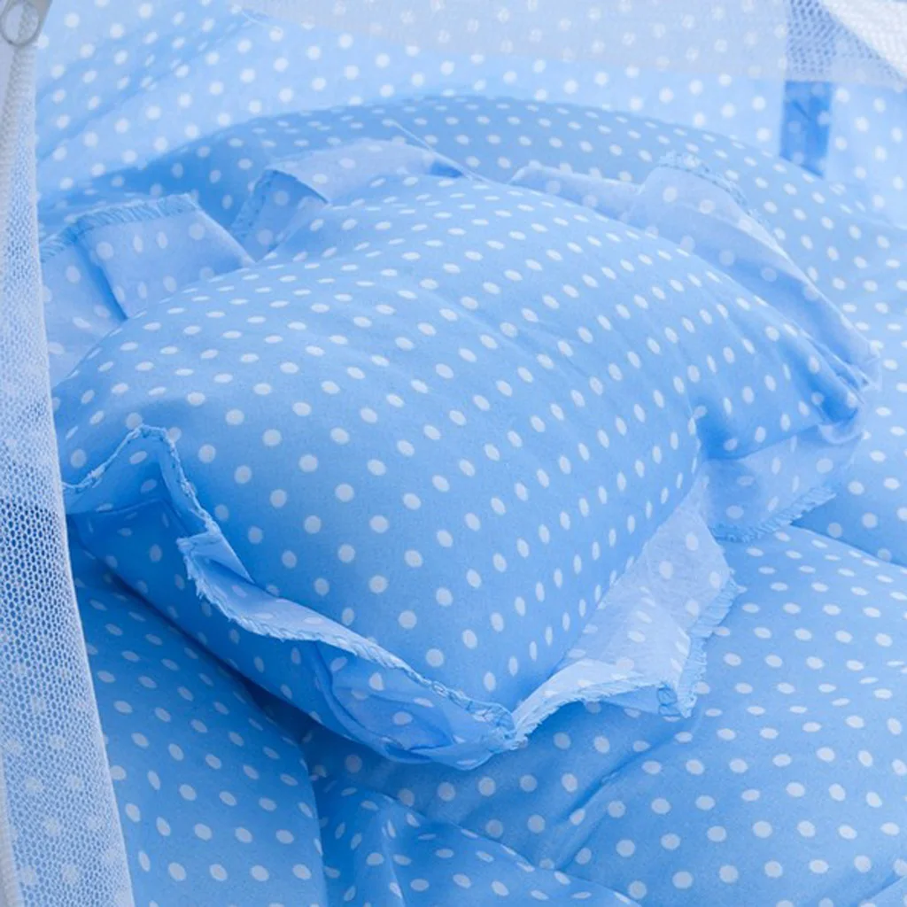 Portable Foldable Baby Infant Toddler Mosquito Bed Crib Mattress Pillow and Tent for Outdoor Indoor Travel