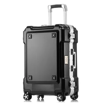 

Business Aluminum Frame Rolling Luggage Spinner 20/24 Inch Student Carry On Wheels Luggage Suitcase Trolley Women Travel Bag
