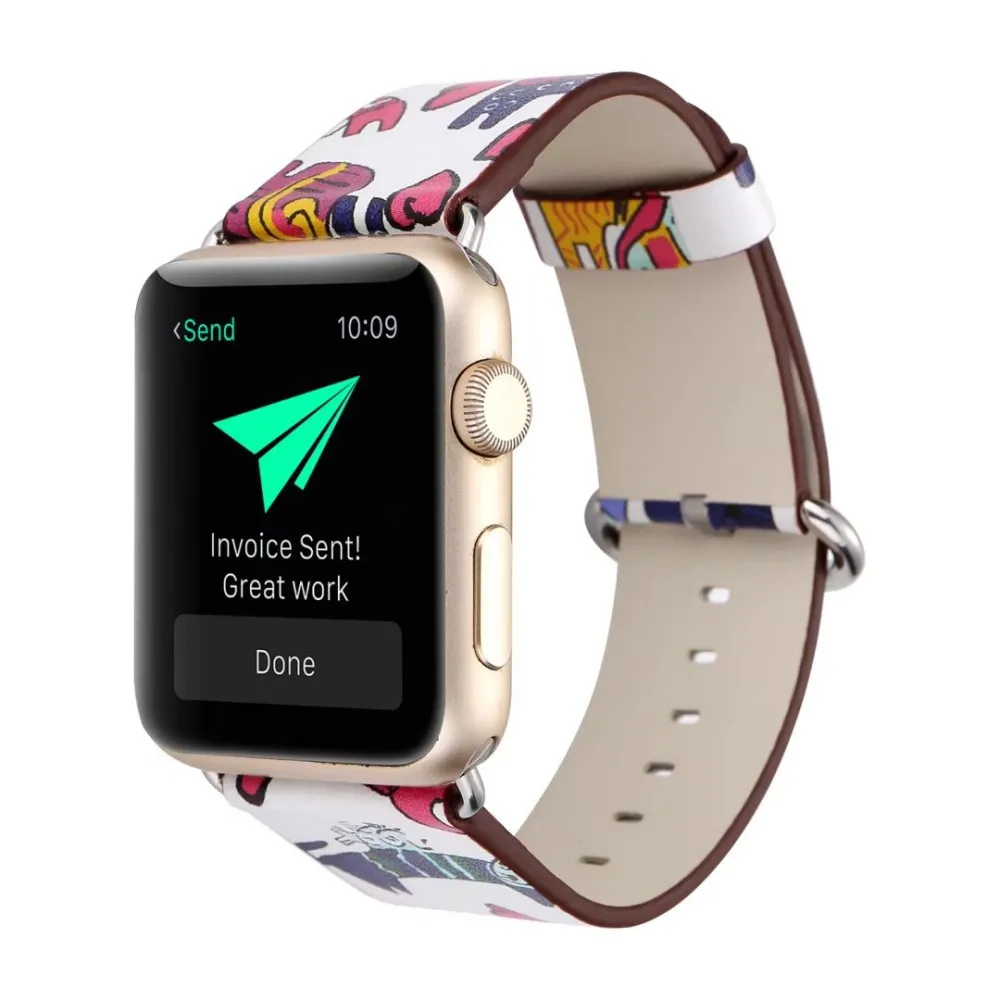 Кожаный ремешок для часов Apple Watch 38 мм 40 42 44 Серия 1 2 3 4 5 кошачий череп звезды