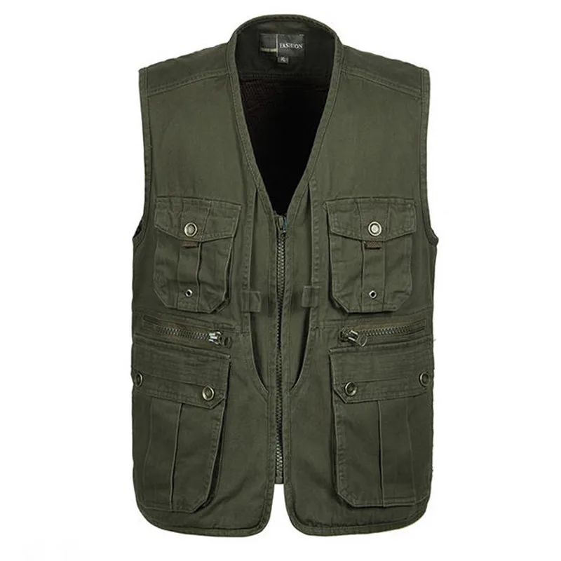 Photographers Working Vest Men's Casual Cotton Multi Pocket Vest Male