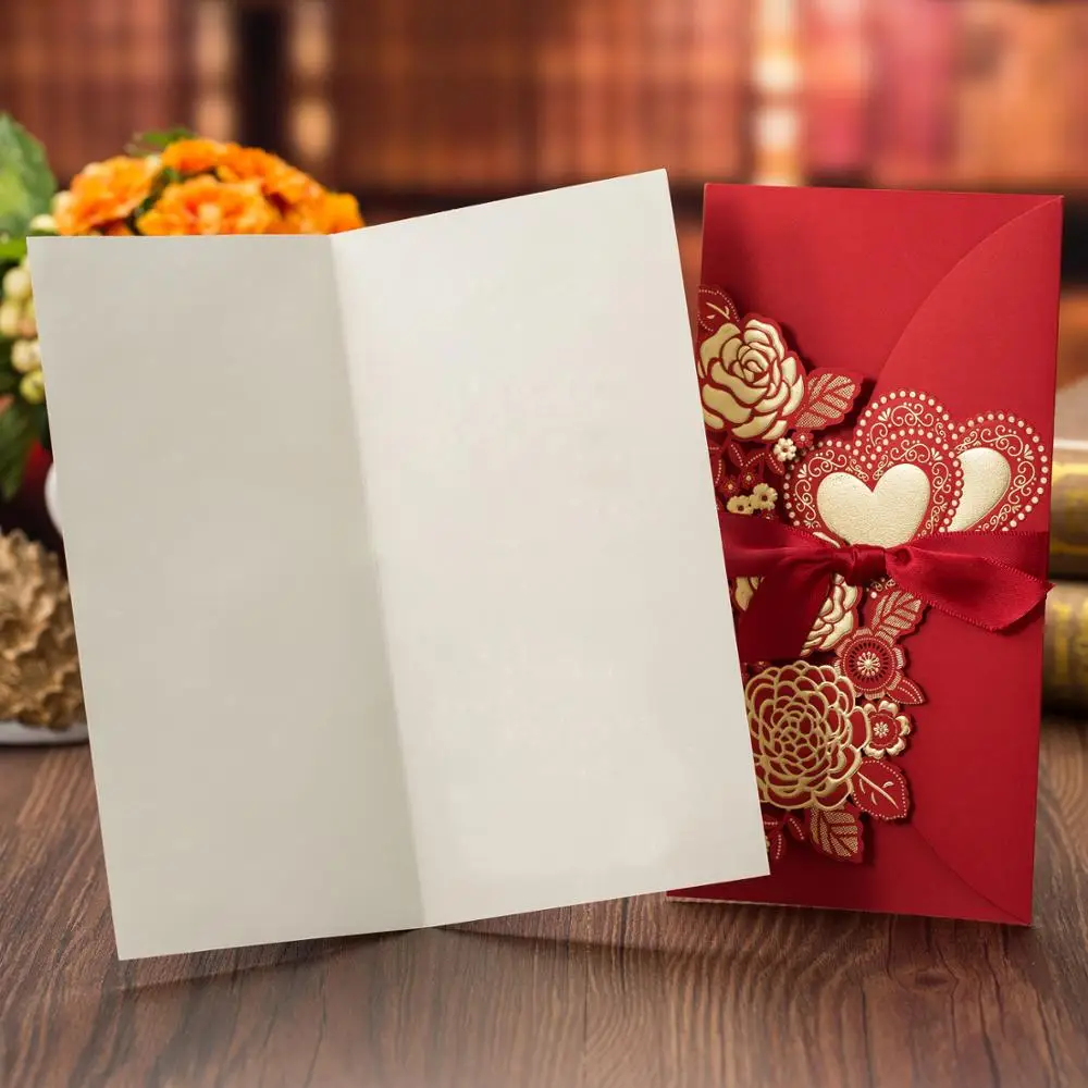  Wholesales One Pack (25 Sets) Laser cut Wedding Invitations with rsvp Cards Kit and Envelopes For p - 33037691059