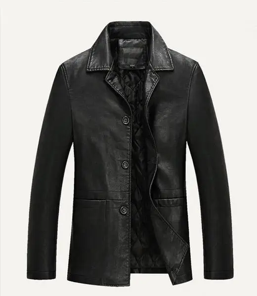 Spring Leather Jacket Soft Male Business Natural Cheap Men Blazer Plus