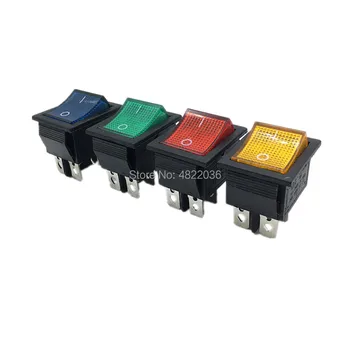 

1PC Latching Rocker Switch KCD4 Power Switch 4 Pins 2 Position ON OFF With Light 16A 250VAC 20A 125VAC