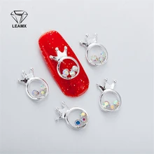

10 PCS/bag 3D Nail Art Rhinestone Charm Triangle Crown Ring Shape Decoration Metall Sparkling Rhinestone For Manicure Decor