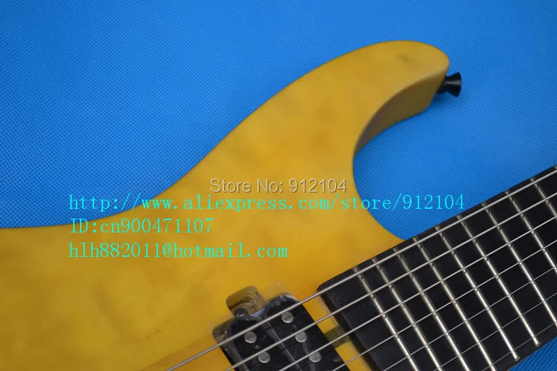 7-Струны для электрогитары с elm тела в желтом цвете F-1494+ softcase