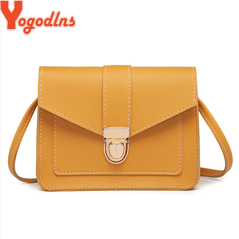 

Yogodlns Fashion Small Crossbody Bags for Women 2019 Mini PU Shoulder Messenger Bags For Girl Yellow Bolsas Ladies Phone Purse