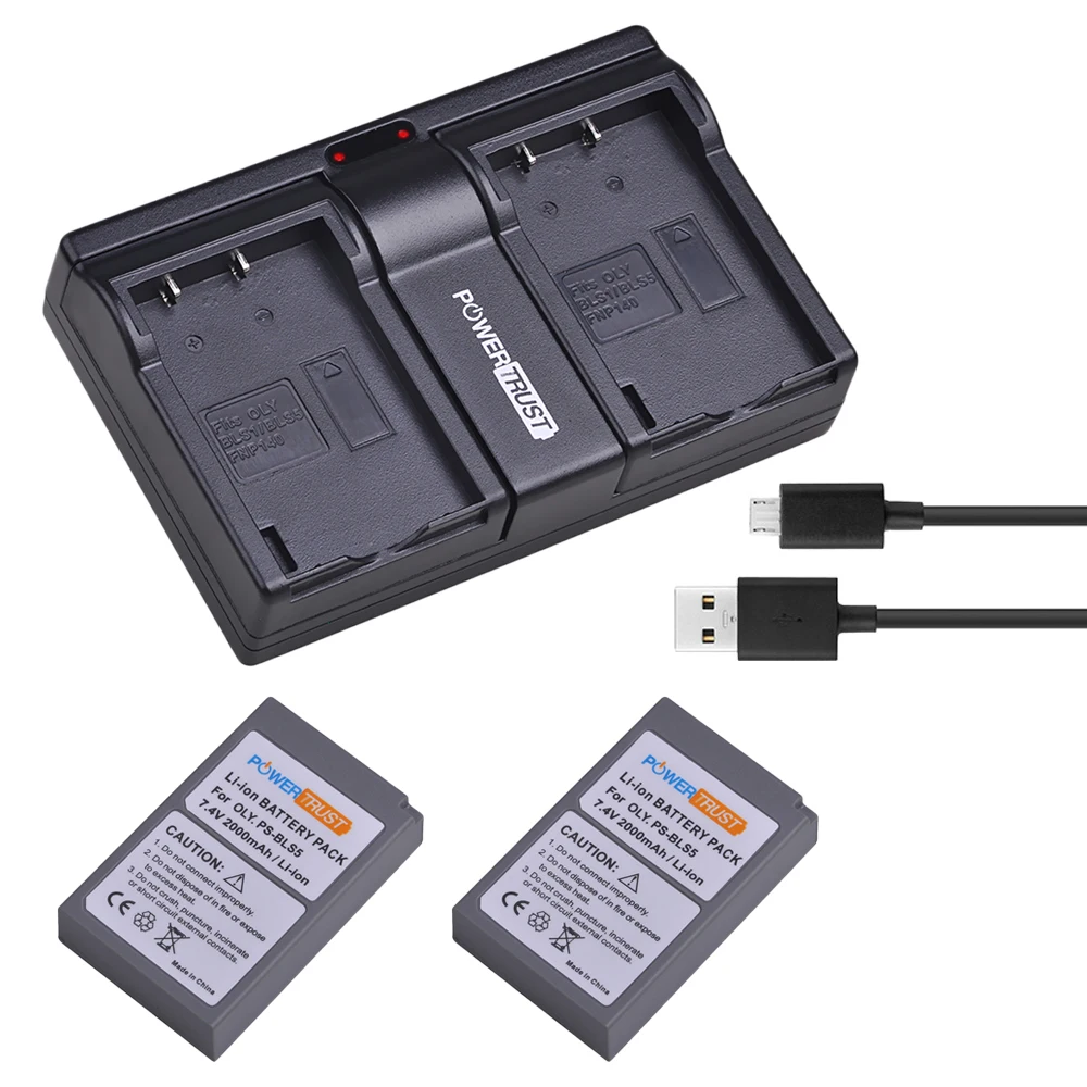 2 шт. PS-BLS5 BLS-5 BLS 5 BLS-50 батарея для камеры+ USB двойное зарядное устройство для Olympus OM-D E-M10, ручка E-PL2, E-PL5, E-PL6, E-PM2, стилус 1