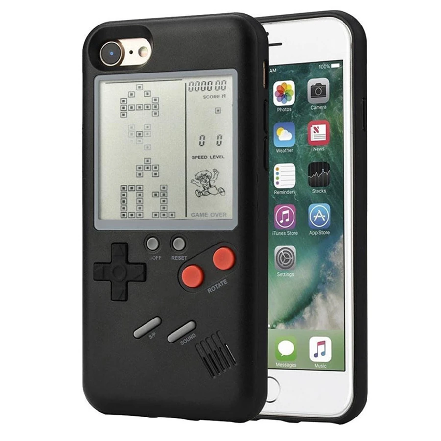 Gameboy Case Tetris Phone Case for iPhone X 6 8 Plus Retro Game Console Cover for iPhone 7 Plus Play Blokus Game Protective Cove