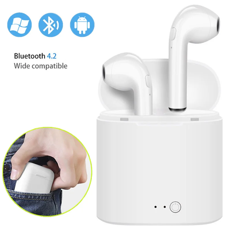 I7s TWS беспроводные наушники в ухо Bluetooth Мини гарнитура с микрофоном для iphone