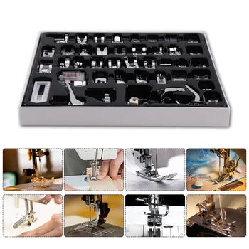 

42pcs Domestic Sewing Machine Accessories Presser Foot Feet Kit Set Hem Foot Spare Parts With Box for Brother Singer Janome