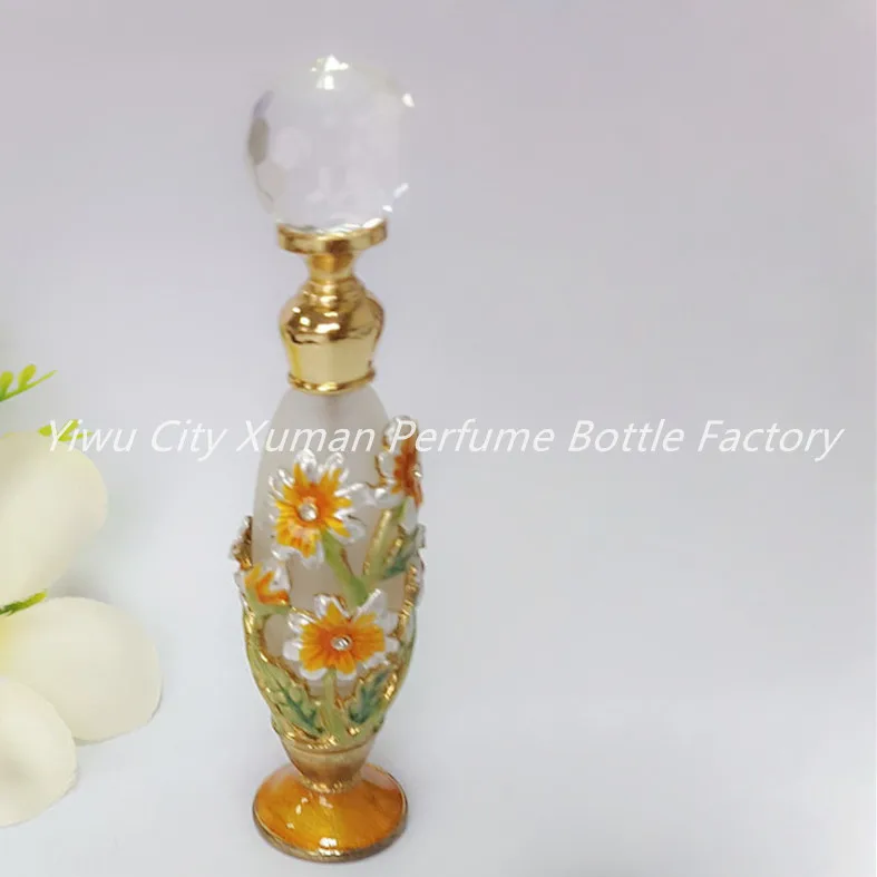5ml Perfume Refillable Bottle Vintage Empty Metal Sunflower Bee Pupa