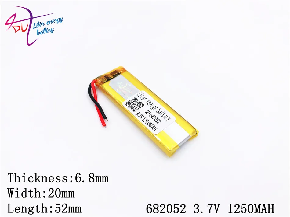 3 7 V 1250 mAH 682052 (полимер литий-ионный/литий-ионный аккумулятор) литр энергии