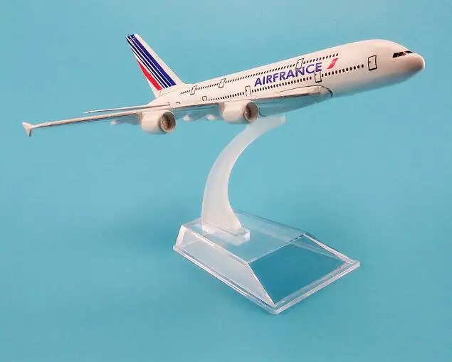 Пассажирский самолет модель A380 Air Франция самолет A380 Металл Твердые моделирование самолет модель для детей игрушки Рождественский подарок