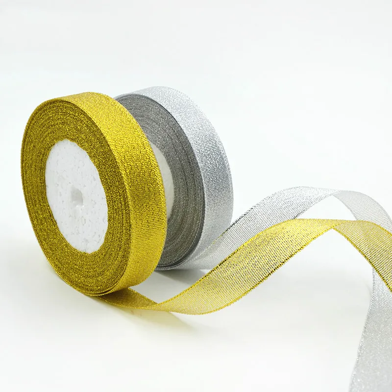 25Yards DIY ribbon baking gift package, Ribbon Wedding decoration, gold