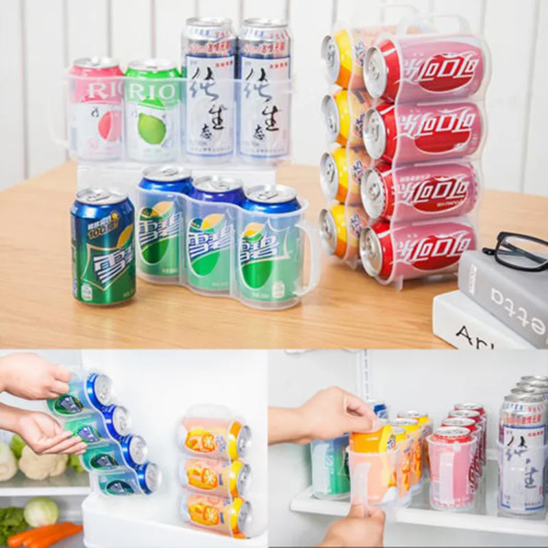 Plastic Beer Soda Can Storage Holder for Refrigerator Fridge Organizer