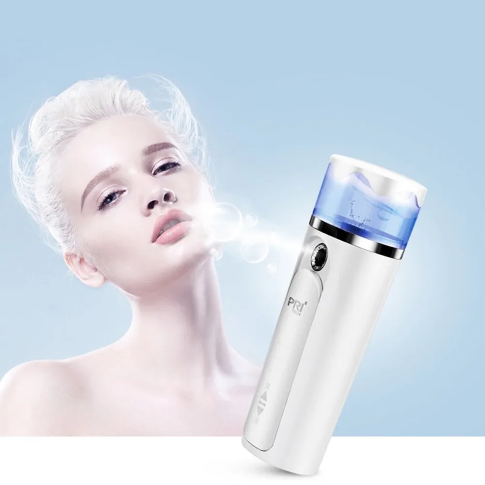 

Ultrasonic Nano-Sprayer Face Steamer Portable Mist Maker Facial Moisturizing Steamer USB Charging Hydrating Humidifier white
