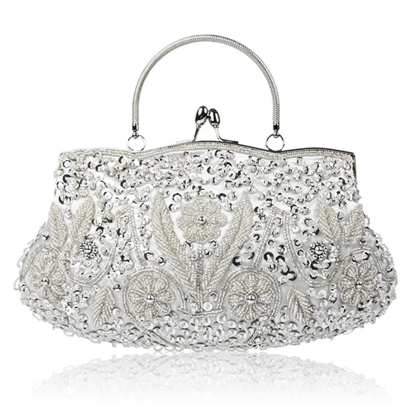 Vintage Handmade Embroidery Woman Evening Bag Wedding Bag Rhinestone Party Clutch Crystal Women's Clutch Banquet Beaded Handbags Vintage Handmade Embroidery Woman Evening Bag Wedding Bag Rhinestone Party Clutch Crystal Women's Clutch Banquet Beaded Handbags