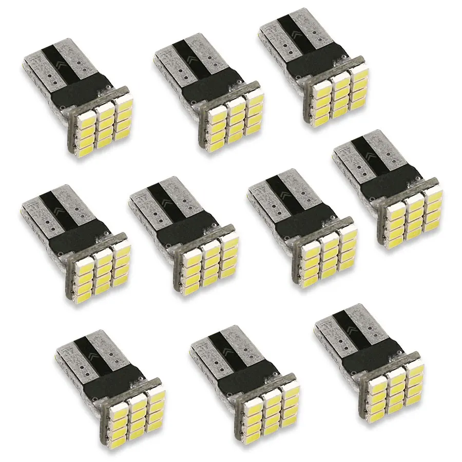 

10PCS/Lot T10 3020 W5W 12-SMD Car White LED Light DC12V Canbus No Error Decoder Car External Lights License Plate Lamp