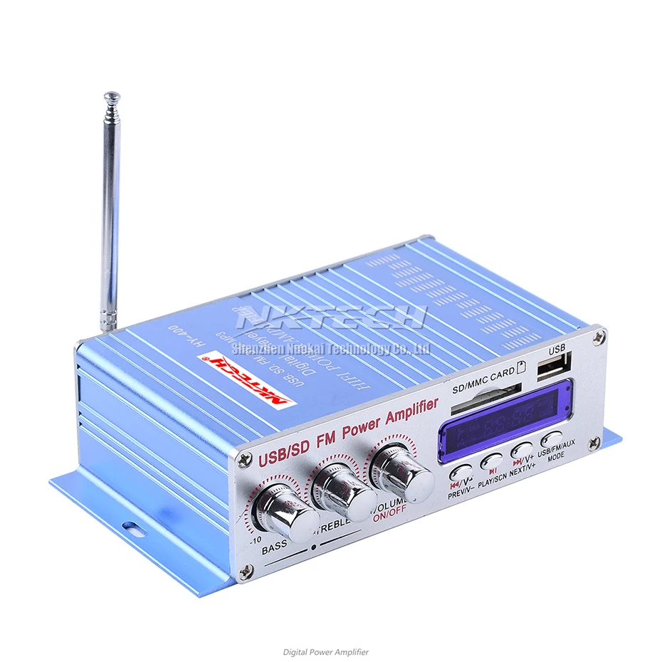 Автомобильный мини усилитель мощности NKTECH цифровой плеер 2x20 Вт Hi Fi FM стерео с ЖК