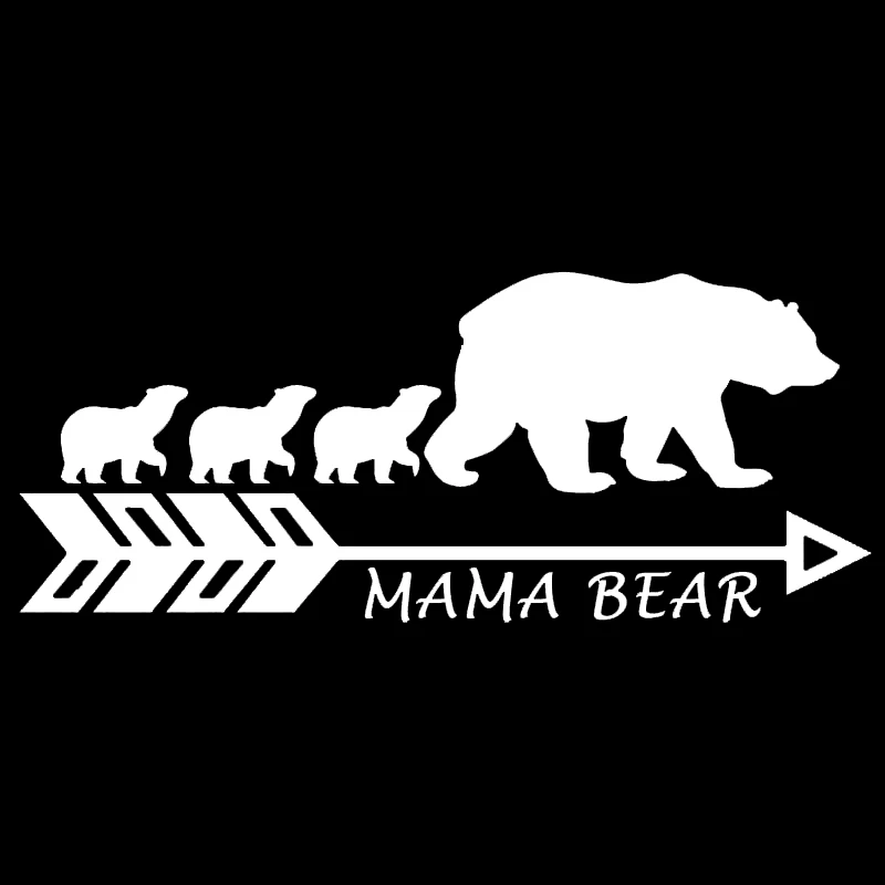 MAMA BEAR Vinyl Motorcycle Personality Car Sticker Decals Black/Silver