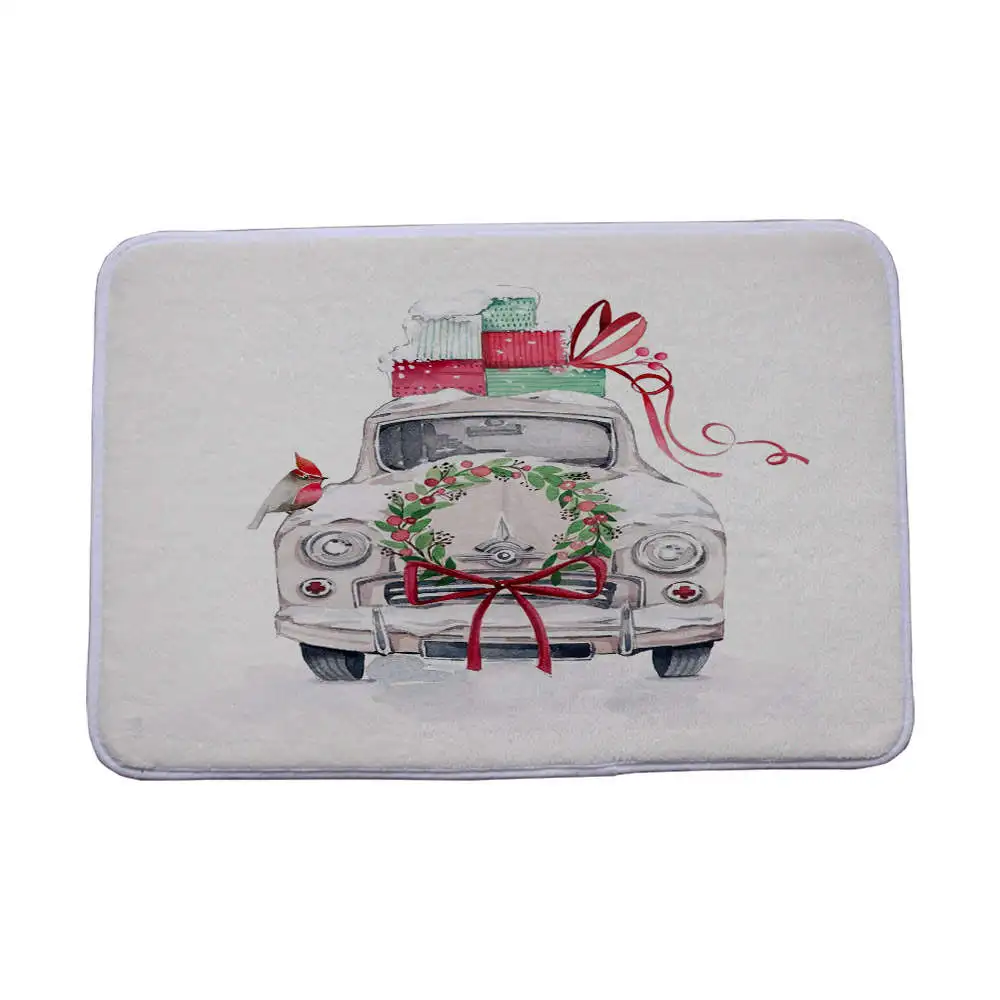 Miracille Рождественский дверной коврик с принтом Санты, коврик для ванной, коврик для туалета, домашний декор, кухонный коврик, забавные напольные коврики для улицы - Цвет: 12