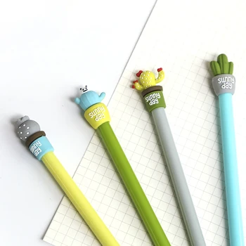 

6 pcs Cute Cactus gel pen 0.5mm roller ball pens Black color Stationery Office school supplies material escolar FB773