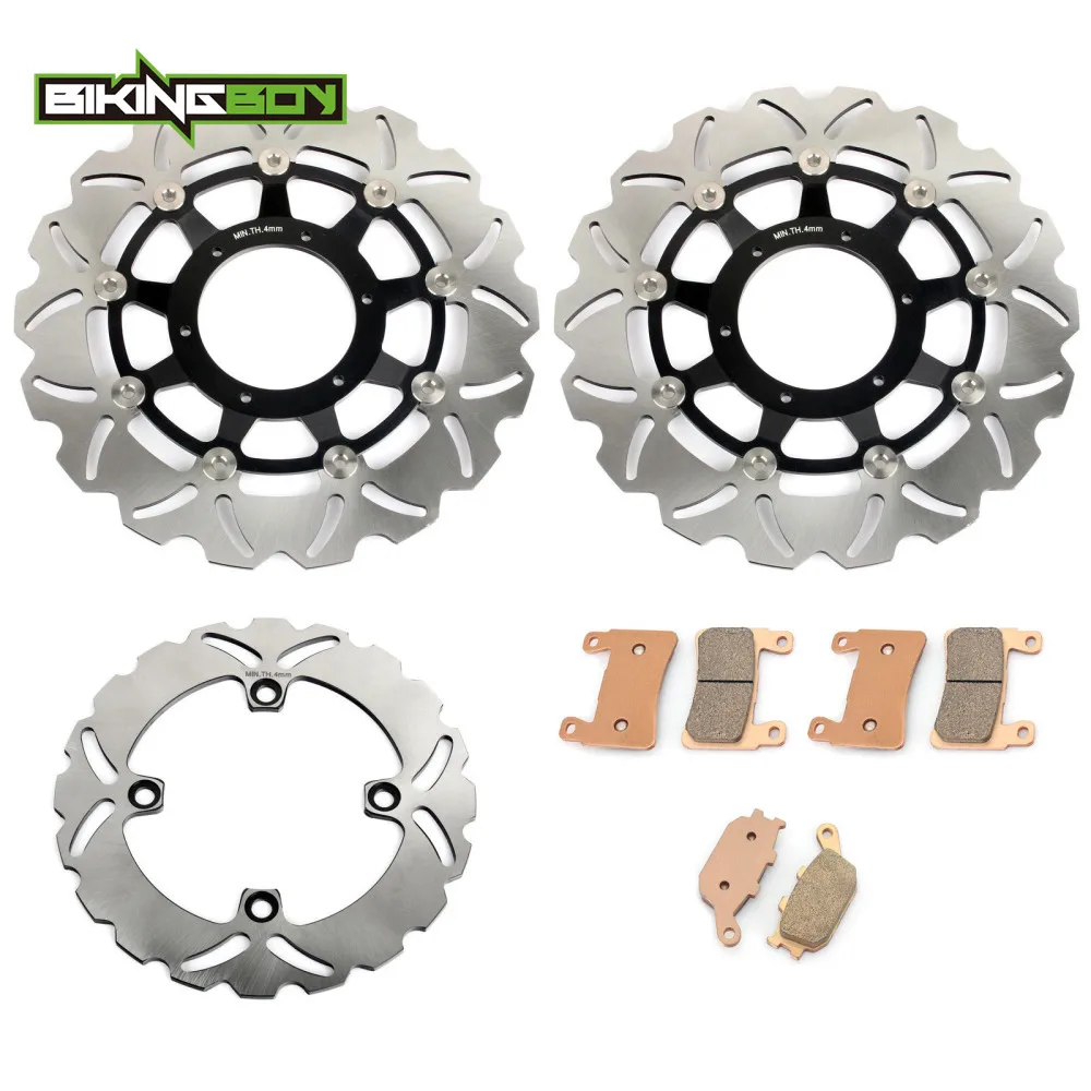 

BIKINGBOY Front Rear Brake Discs Rotors Disks Pads for Honda CBR600RR 2003 2004 CBR 600 1000 RR CBR1000RR Fireblade 04 05 2005
