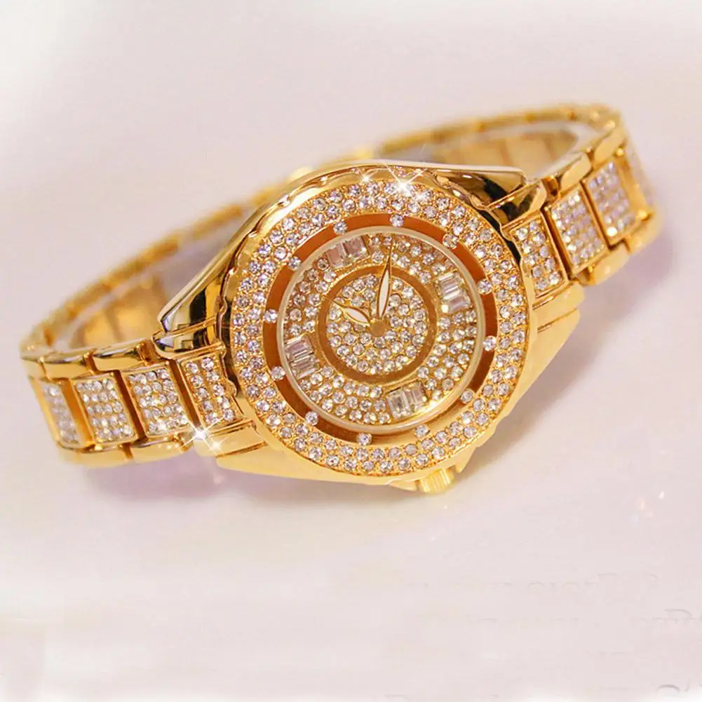 LinTimes для женщин Роскошные элегантные Shimmer Кристалл кварцевые наручные часы со стразами аналоговые кварцевые часы женские часы Montre Femme