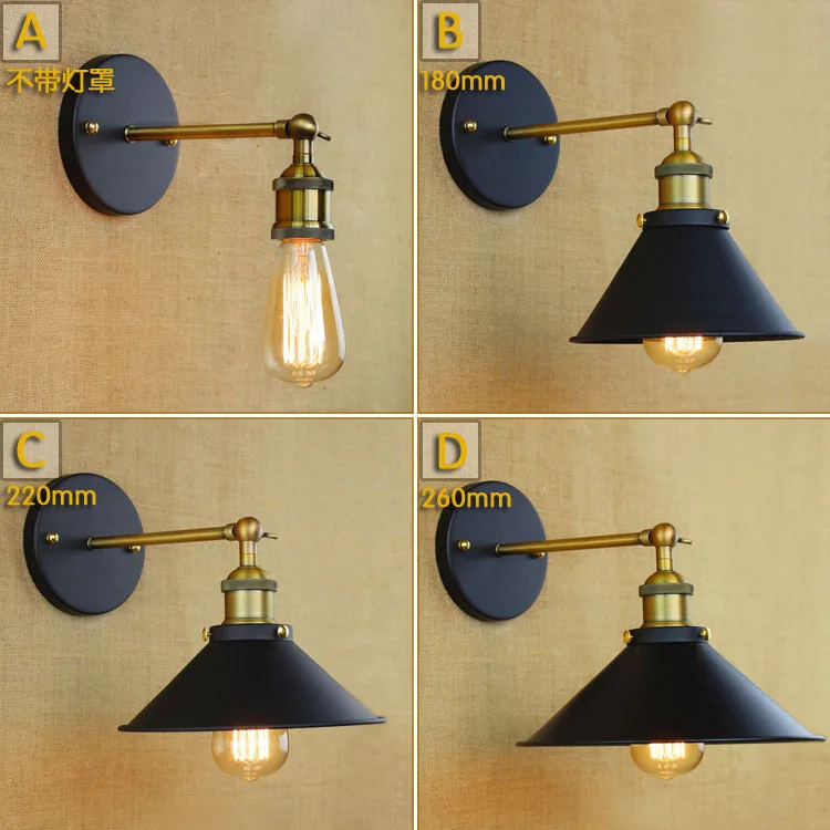 

Fashion American Countryside Industrial Vintage Wall Lamp Loft Style Coffee Shop Dining Room Decor LED Lights Free Shipping