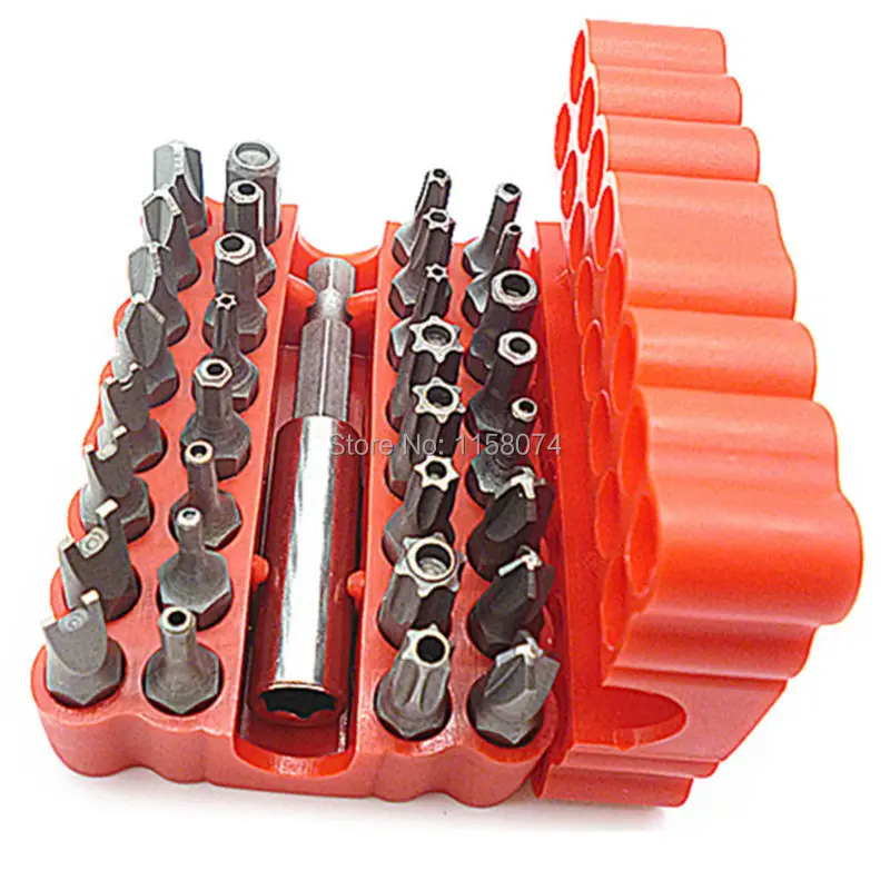 Security Tamper Proof Bit Set 33pcs Torq Torx Hex Star Spanner Tri Wing Spanner Screwdrive Magnetic Bit Holder Screw Driver Bits