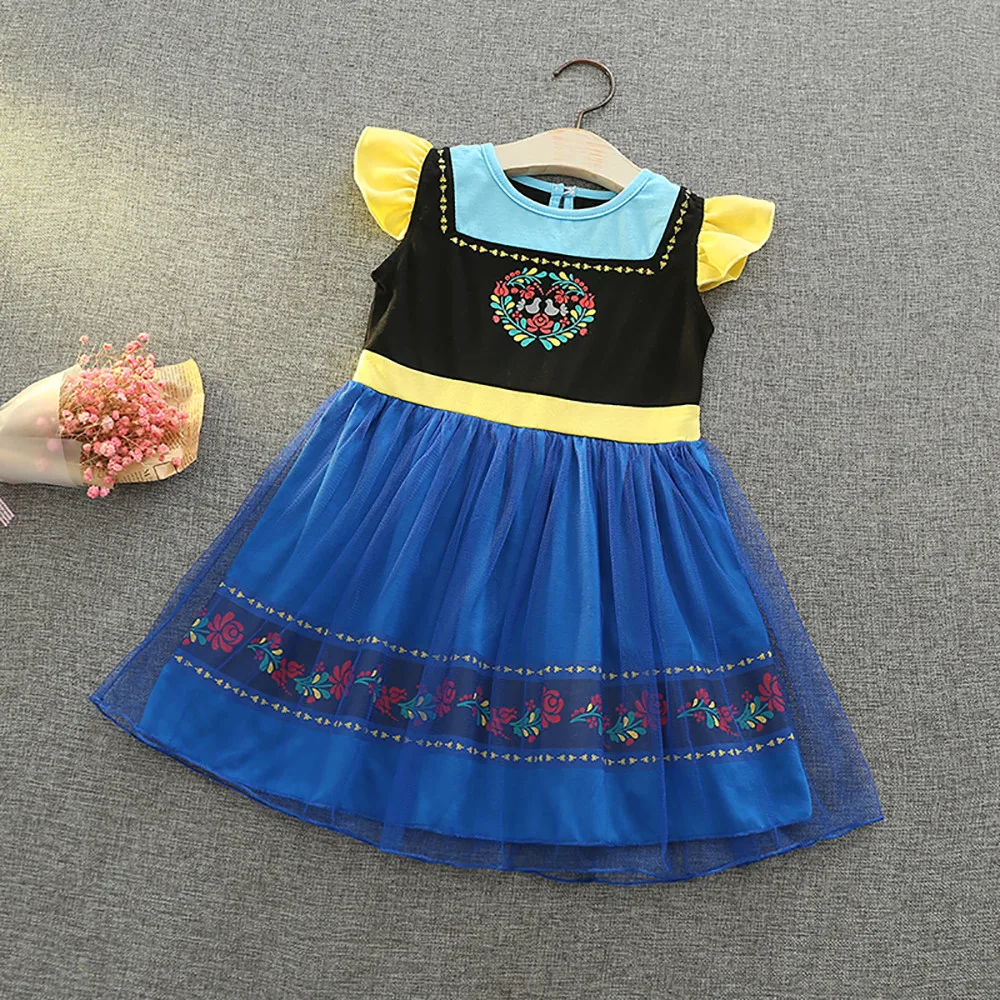 

2019 Summer Girls Dress Sweet Party Dress Clothes Ice Romance Children Princess Dress Girls Clothing Vestidos Baby Kids Dresses