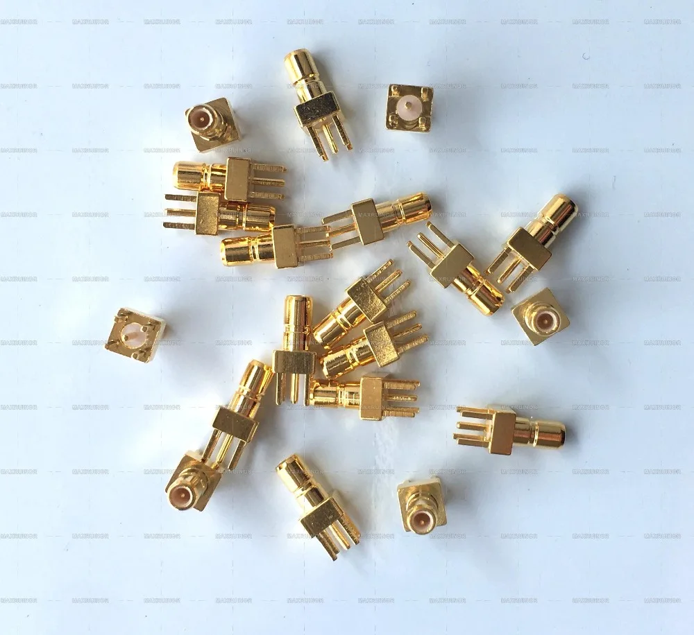 

100PCS SSMB Male Plug straight PCB Panel Mount Plug with 4 Pins Stand Square Straight Connector RF Coax Coaxial Adapter