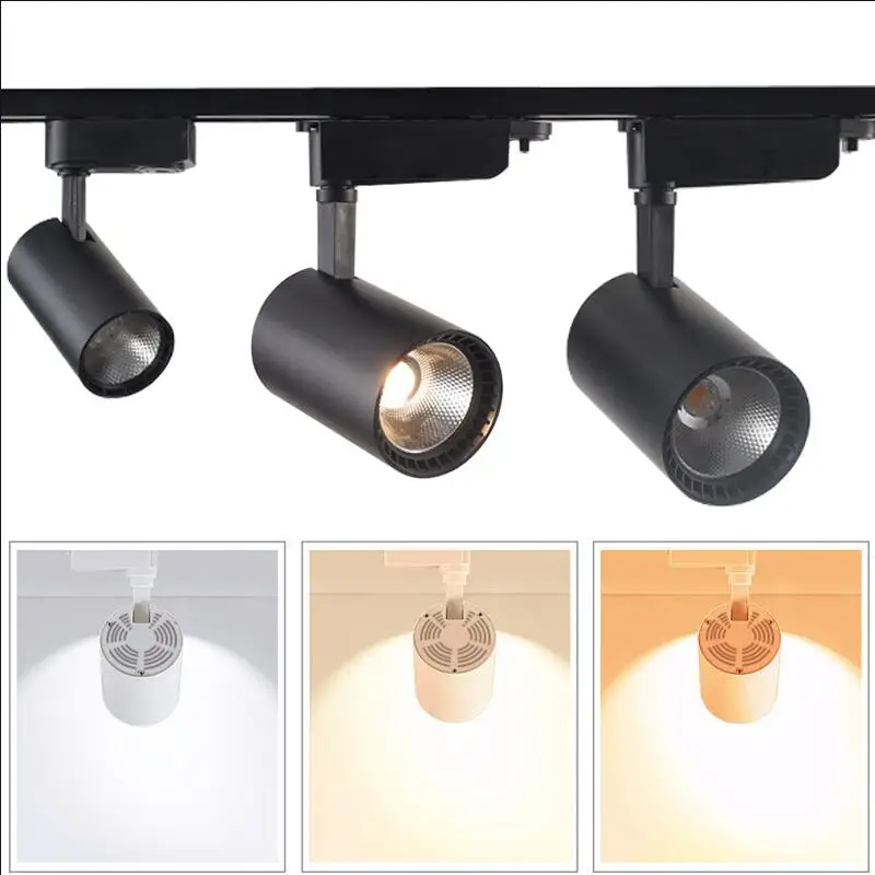 

Dimmable 5W10W 15W 20W COB LED track light led rail lamp leds spotlights lighting fixture for shop store spot lighting AC85-265V