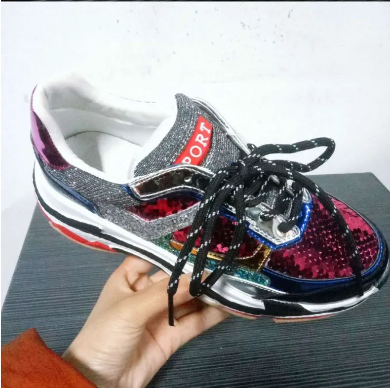 Chaussures Croix Mode Nouveau 2018 3 Femmes Sport 2 De Bling Plate Marque Paillettes Automne forme Respirant 1 WxYxvr6Rn