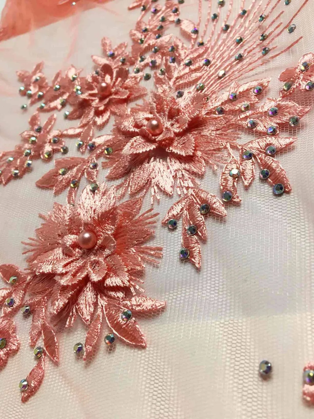 

Dreamy style for lady dress high quality african net tulle lace fabric with stones and 3D flowers wonderful design rfa082