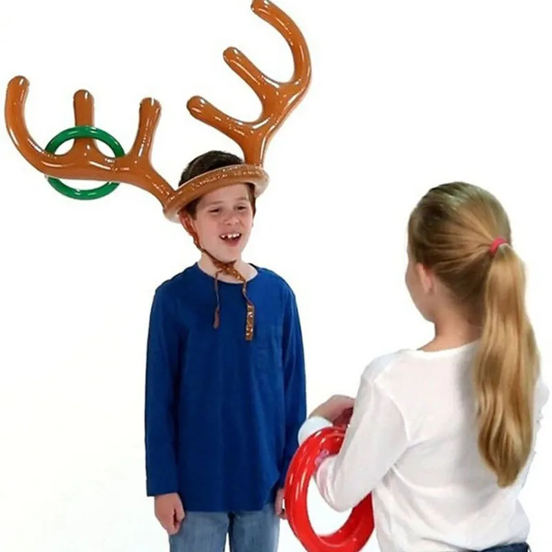 Горячая оленьи рога Рождественская игрушка надувной олень Рождественская шляпа кольцо из оленьего рога бросать вечерние игрушки игры