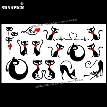 

Sexy Black Cat Fox Temporary Tattoo Body Art Arm Flash Tattoo Stickers 17*10cm Waterproof Fake Henna Painless Tattoo Sticker