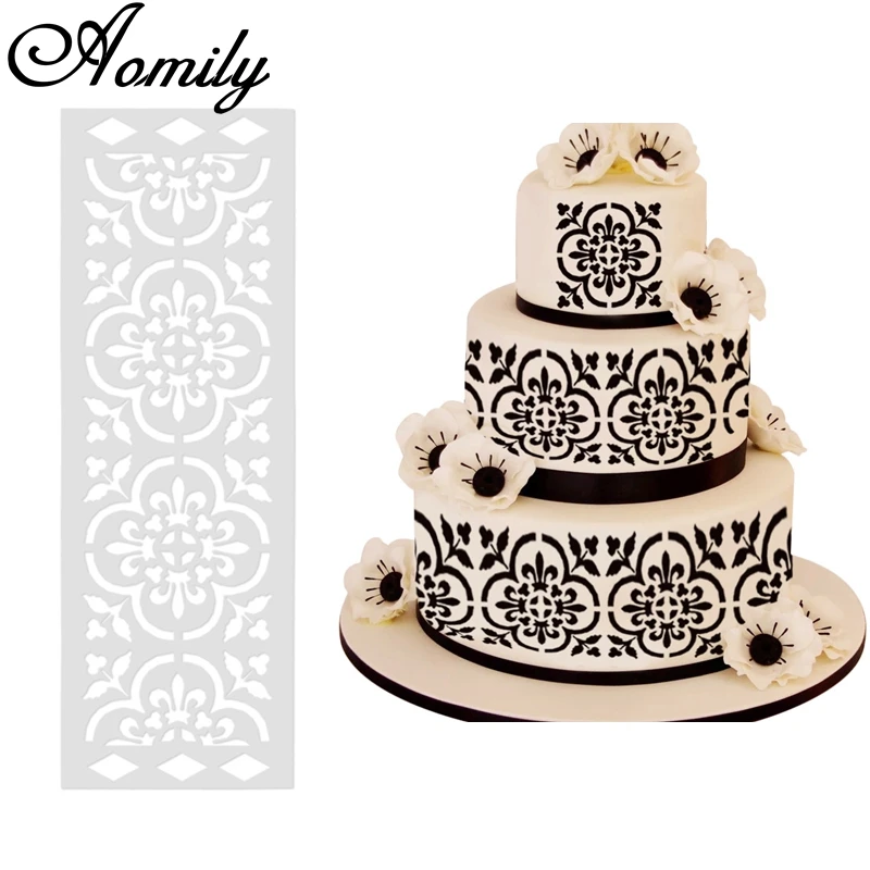 Mousse Flower Cake Stencil Cookies Fondant Molds Decorating Baking Tool