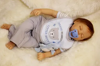 

Silicone Reborn Baby Dolls Toy 55cm Handsome Newborn Sleeping Boy Babies Lovely Birthday Gift Kids Present Girls Brinquedos
