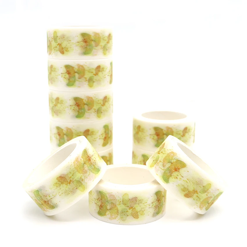 7 м * 20 мм Творческий листьев гинкго лента Washi DIY японский Бумага декоративная