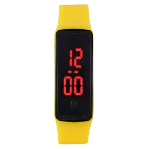 Силиконовый ремешок для часов для женщин и мужчин светодиодный цифровой экран часы платье Спортивные часы Модные уличные наручные часы Дети для студентов - Цвет: yellow