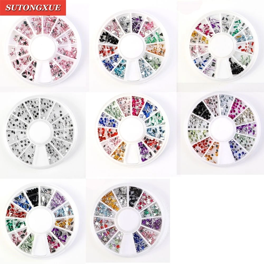 

Artlaic 1 Wheel Nail Art Rhinestones Glitter Metal Beads Acrylic Tips Manicure Wheel Fimo Pearl Studs Alloy Nail Decoration