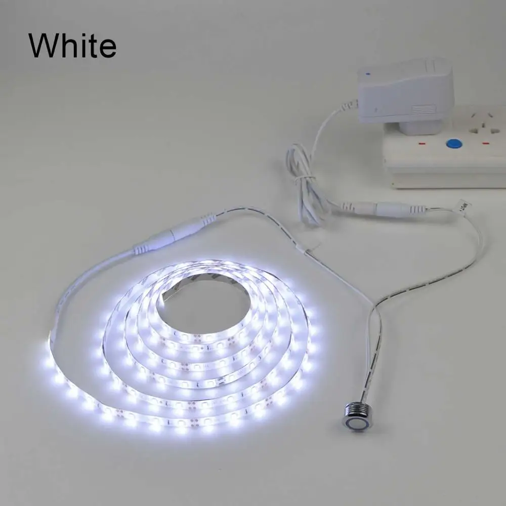 Светодиодный светильник с регулируемой яркостью, с сенсорным выключателем, бесступенчатая световая лампа для кровати, шкафа, шкафа, спальни, кухни, светильник ing - Испускаемый цвет: Белый