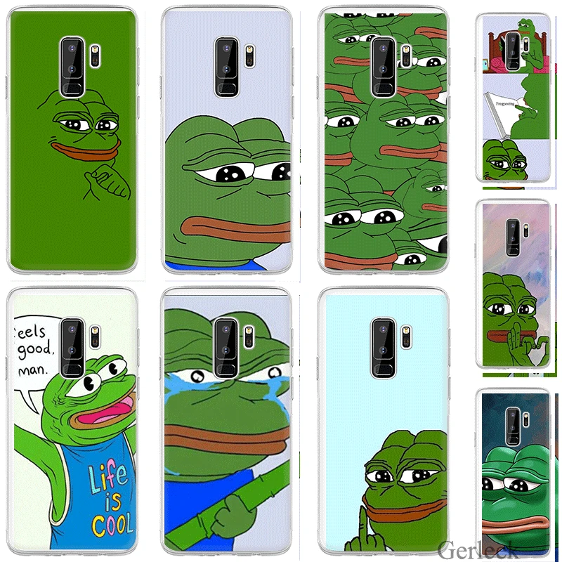 The Frog Meme Phone Case Cover For Samsung S3 S4 S5 S6 S7 Edge S8 S9 Plus Note 8 9in Half