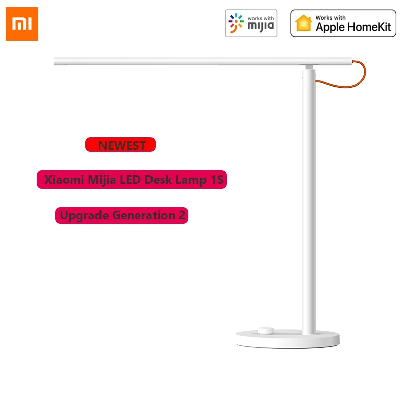 

Original New Xiaomi Mijia Smart LED Desk Lamp 1S Foldable Ra90 520lm Table Lamp Wireless Connect Mi Smart Home APP AC 100-240V