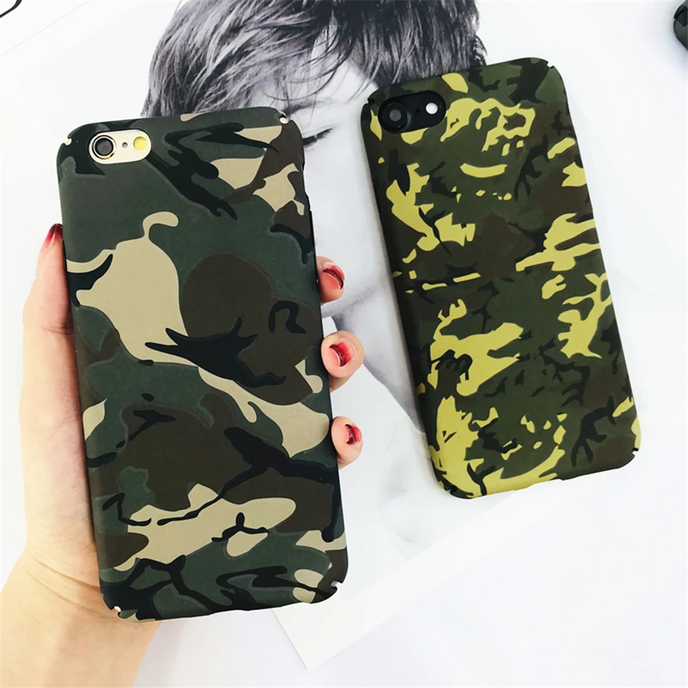Luxury Vintage 3D Texture Army Green Camouflage Phone Cases For IPhone