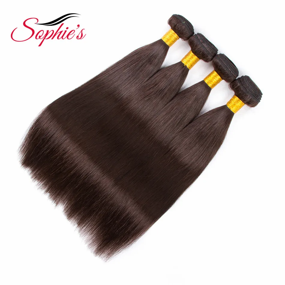 Sophie's Pre-colored Ombre Hair Brazilian Human Straight Hair Weaves 4 Bundles #2 Color Non-Remy Hair Extensions Sophie's Pre-colored Ombre Hair Brazilian Human Straight Hair Weaves 4 Bundles #2 Color Non-Remy Hair Extensions