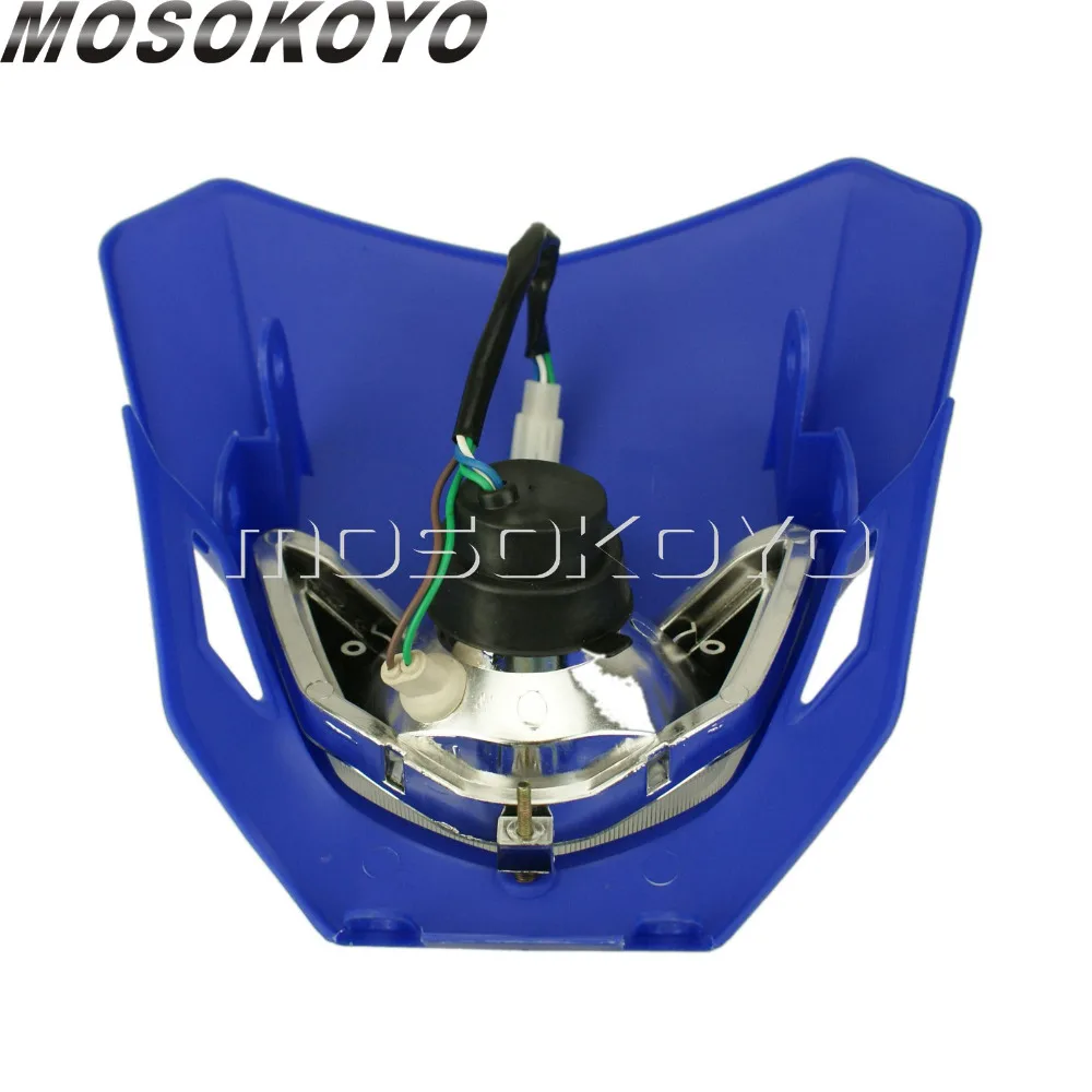 Синий грязный велосипед фары для мотокросса внедорожный Передний фонарь маска для Yamaha WR450F 250F YZ 450 250 эндуро головной светильник
