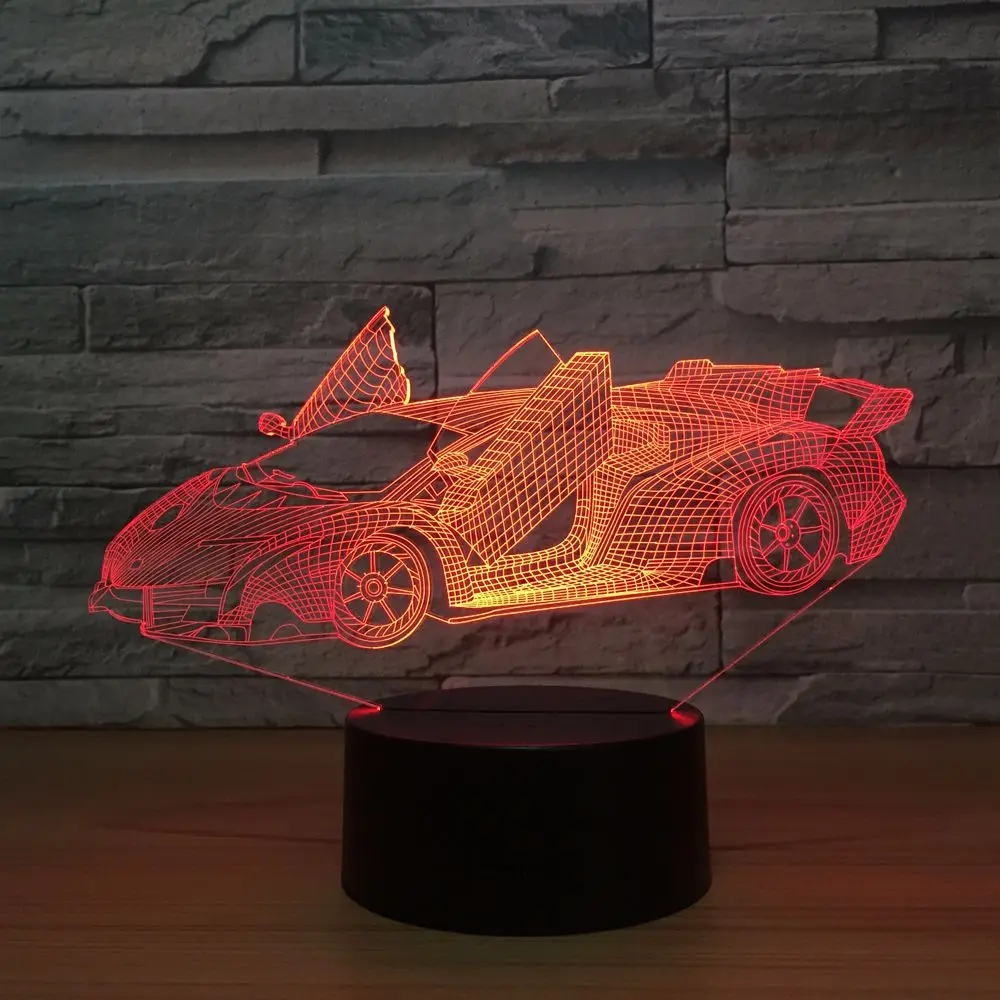 Минималистичный Стиль 3D Арт Дизайн Олень Фламинго Единорог ночник с сенсорным выключателем светодиодный акриловый 7 цветов авто Изменение лампы подарки