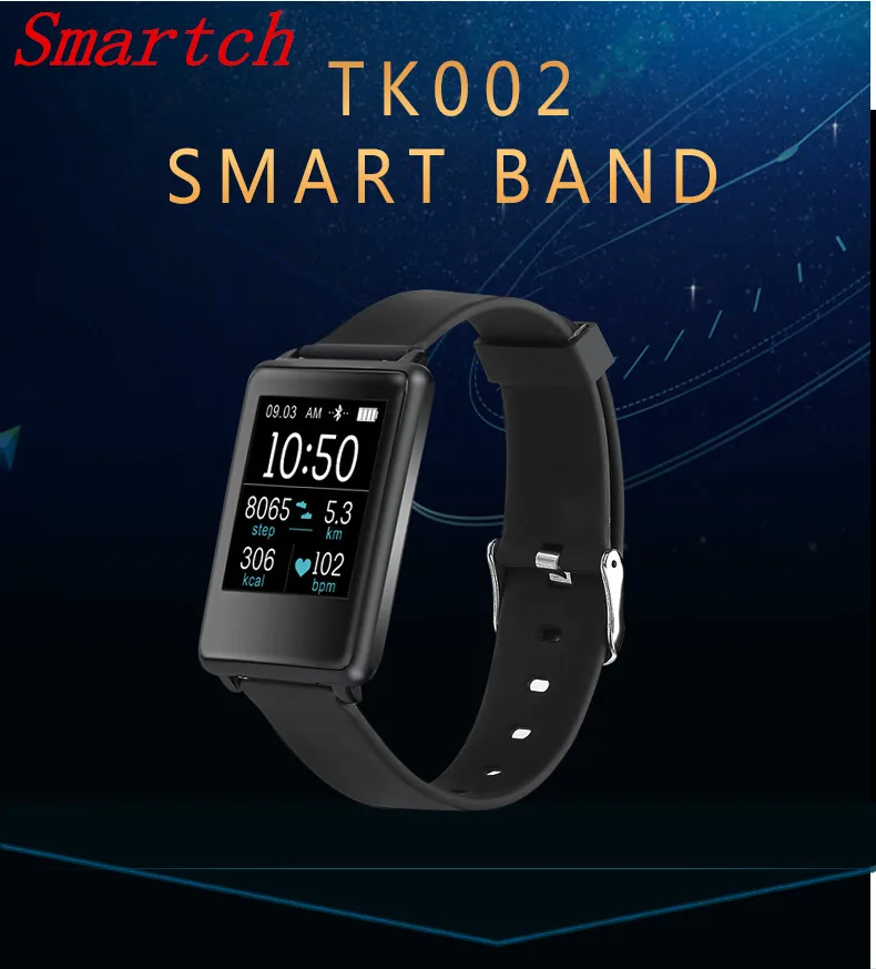 Smartch Smart Consumer Electronics Health Wearable Device TK002 Smart Bracelet with Heart Rate Monitor Anti lost